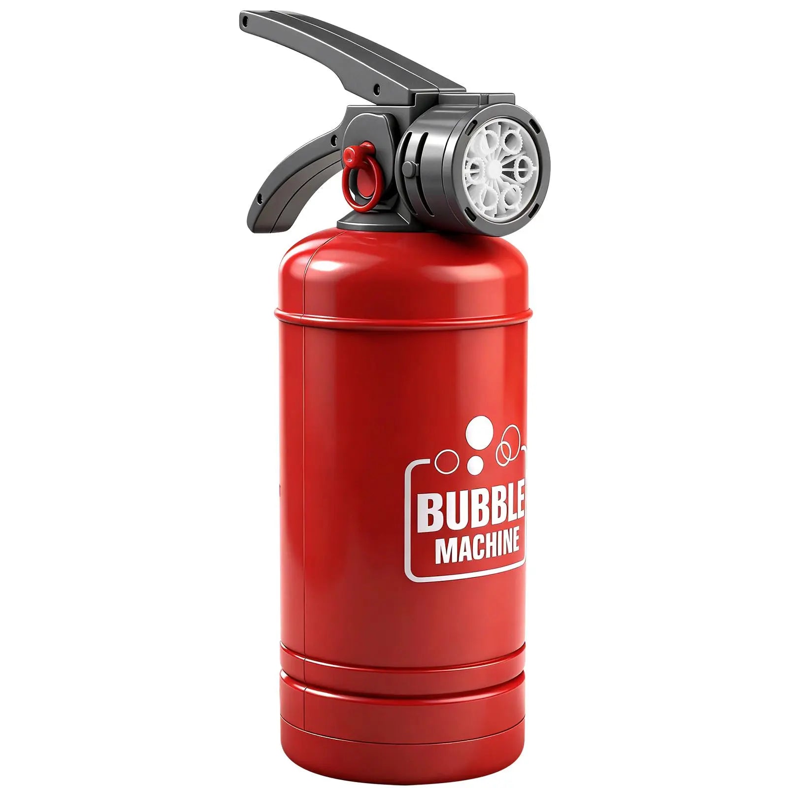 Fire Extinguisher Bubble Machine Toy with Colorful LED Lights, 6 Holes Automatic Bubble Blower Maker with Bubble Solution, Outdoor Summer Party Toy for Kids Boys Girls