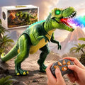 Remote Control Dinosaur Toy with Spray Mist Walking T-Rex LED Lights Roaring Sound RC Jurassic Dino