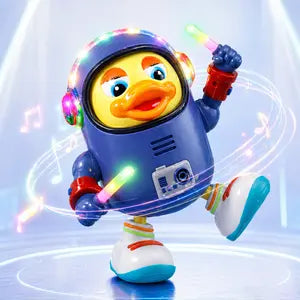 Dancing Astronaut Duck Toy for Kids with Music Lights & Sounds Walking Moving Interactive