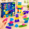 40 PCS Magic Gummy Blocks for Kids, Soft Squishy Building Blocks STEM Construction Toy, Colorful Flexible